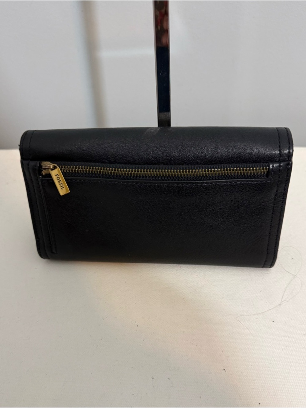 Fossil Logan Black Leather Wallet Women’s Trifold - Picture 2 of 16